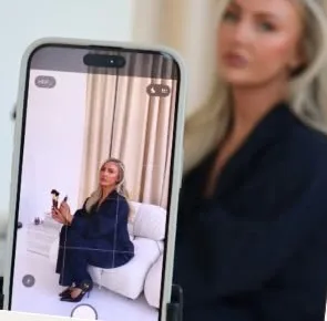Phone filming a personal brand shoot