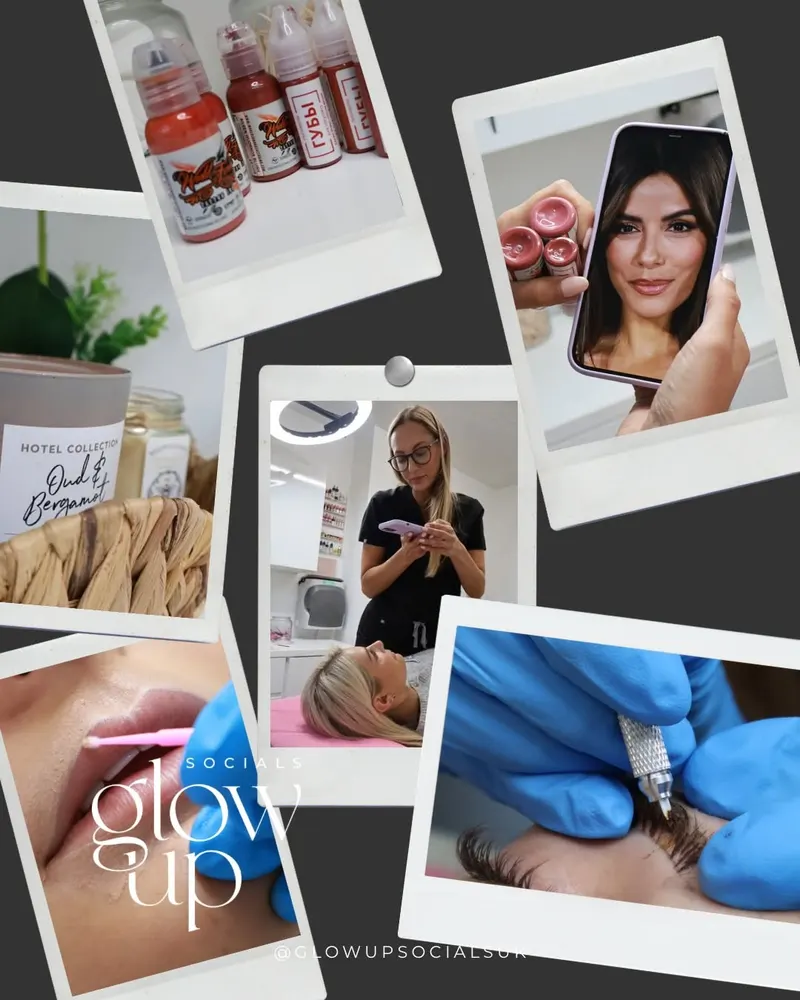 Permanent make-up artist content shoot collage